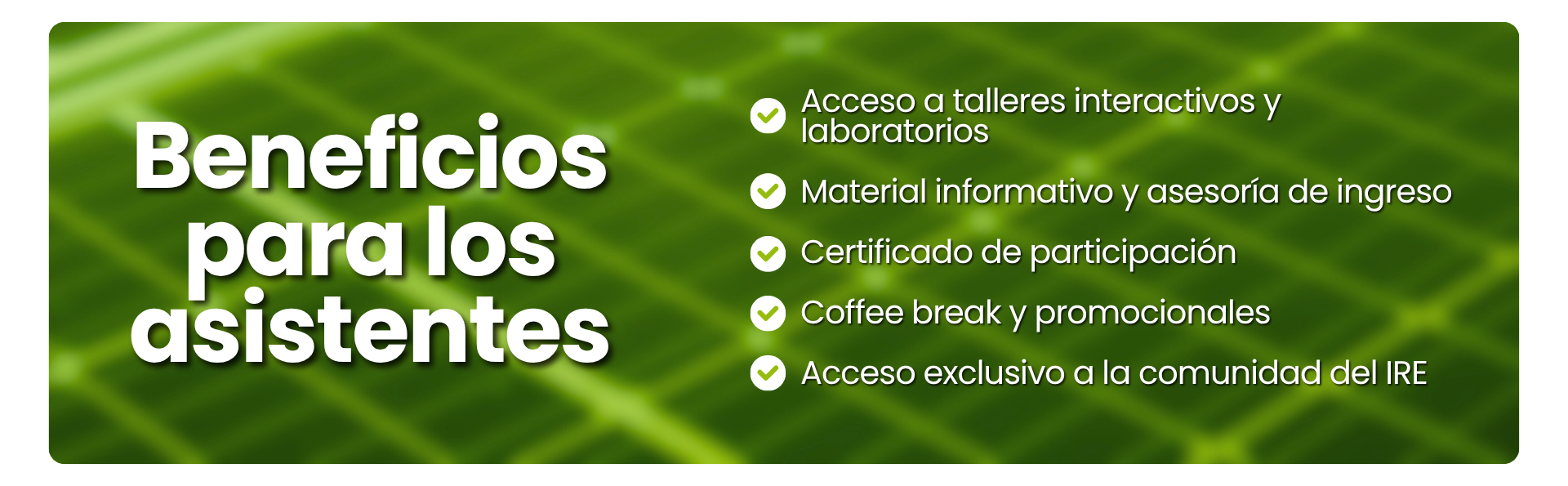 OPEN DAY IRE - BENEFICIOS